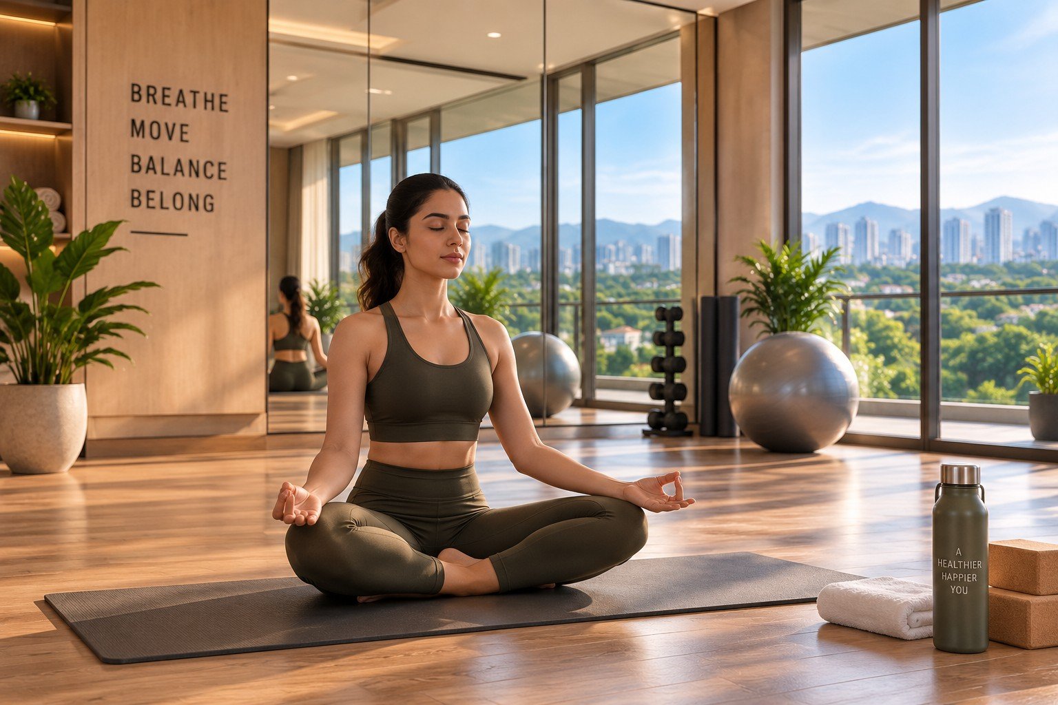 Yoga medium shot