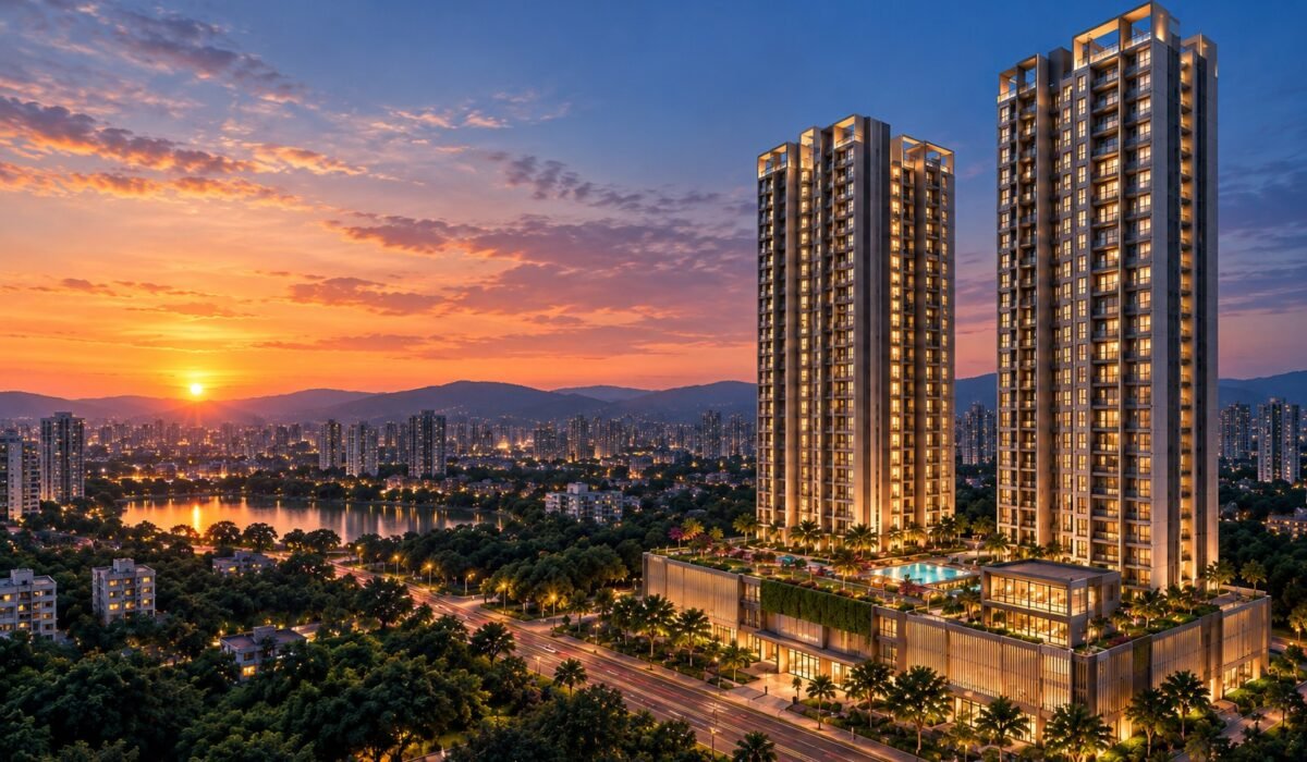 Arkade Thane tower exterior at sunset